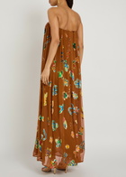 Alemais Devoré Silk-blend Maxi Dress Bronze