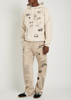 Duke And Dexter Sketch Printed Cotton Sweatshirt Off White