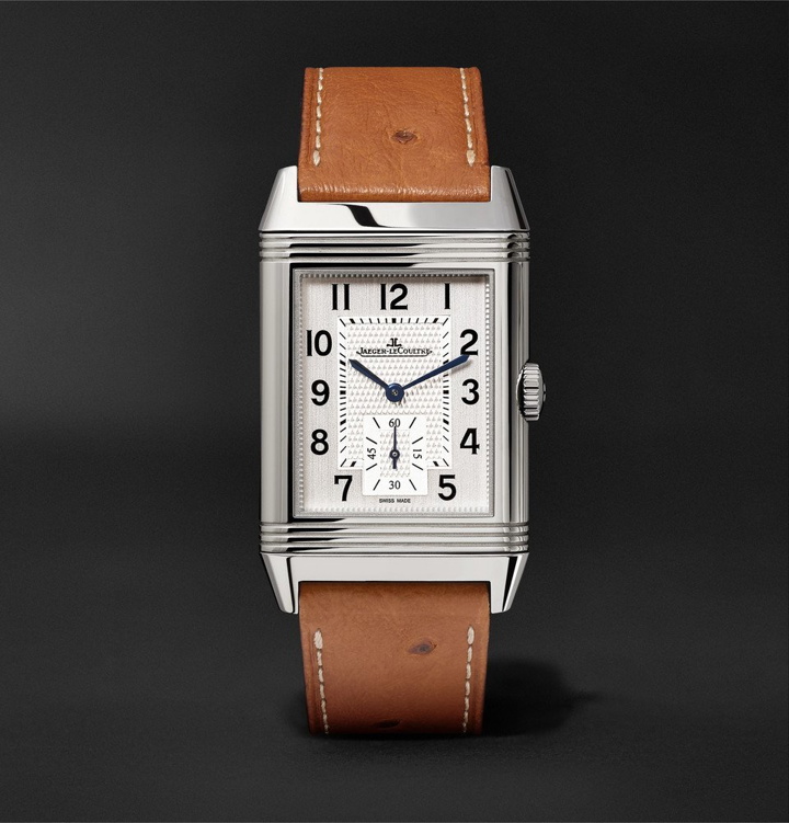 Photo: Jaeger-LeCoultre - Reverso Classic Large 27mm Stainless Steel and Ostrich Watch - Silver
