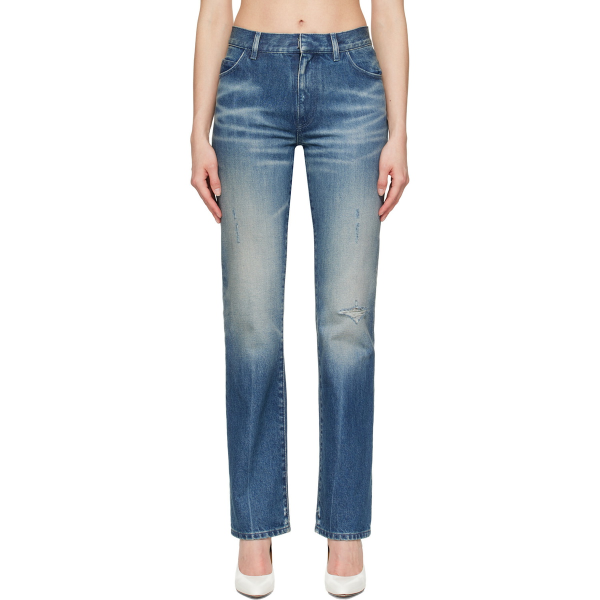 MM6 Maison Margiela Blue Straight-Leg Jeans