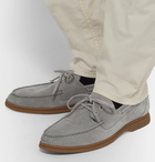 Brunello Cucinelli - Suede Boat Shoes - Gray