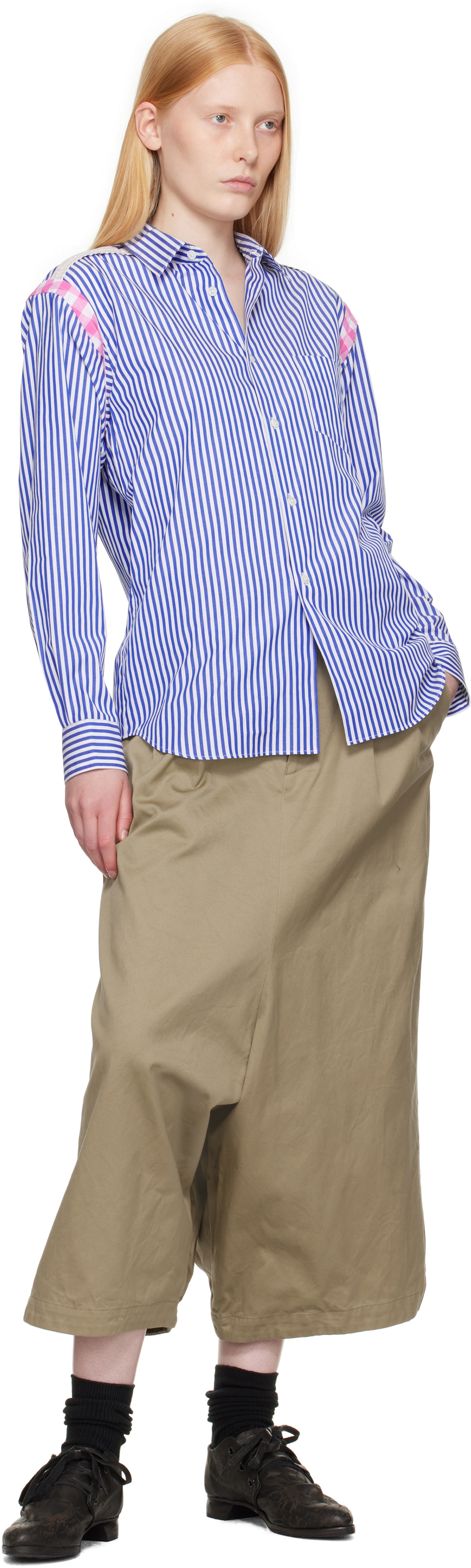 Comme des Garçons Comme des Garçons Khaki Cotton Twill Garment Washed Trousers