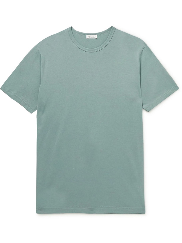 Photo: SUNSPEL - Slim-Fit Cotton-Jersey T-Shirt - Green