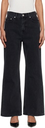 Dunst Black Relaxed Flared Jeans