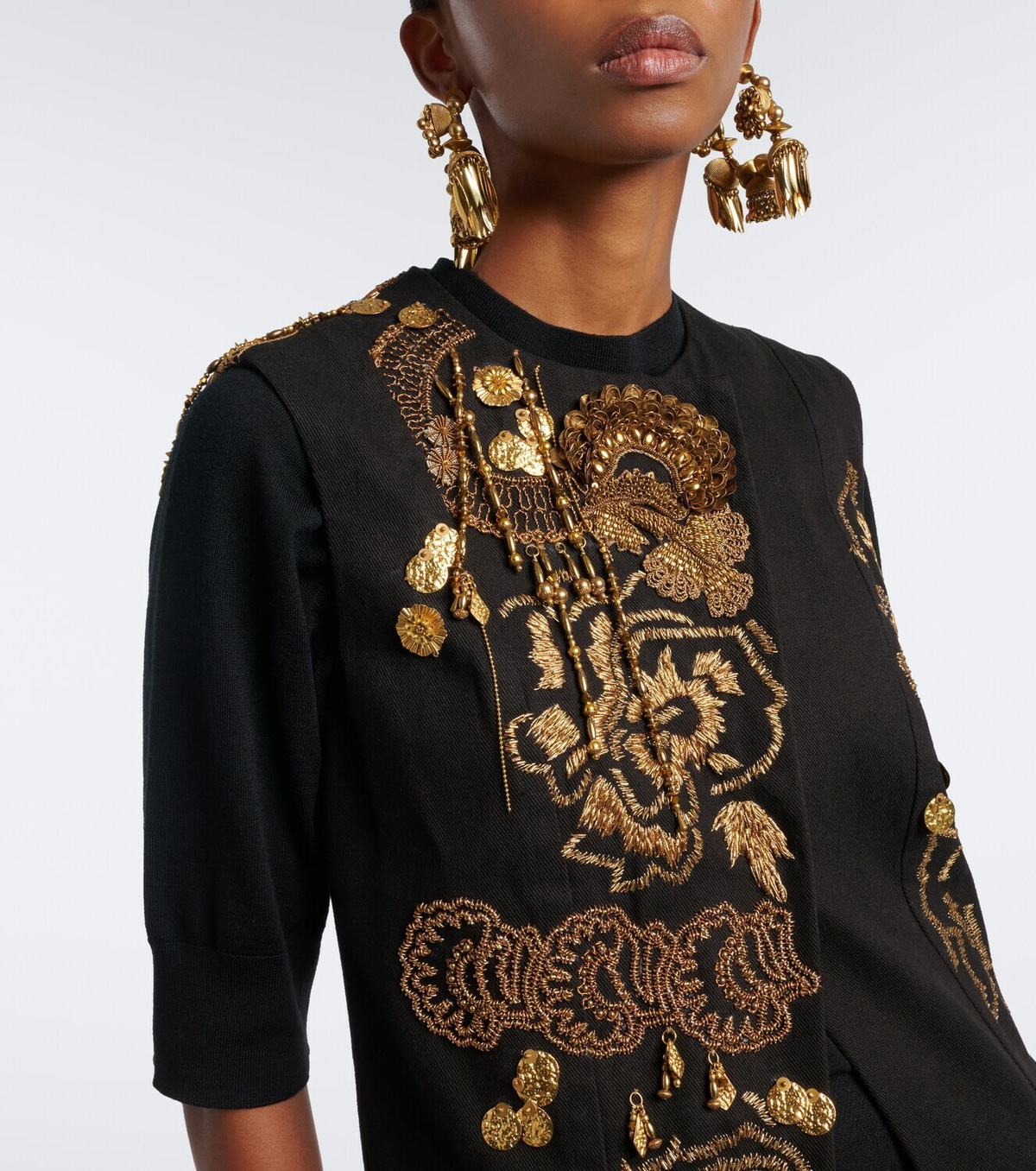 Dries Van Noten Embellished cotton vest