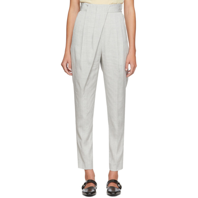 Proenza Schouler Grey Draped Suit Trousers Proenza Schouler