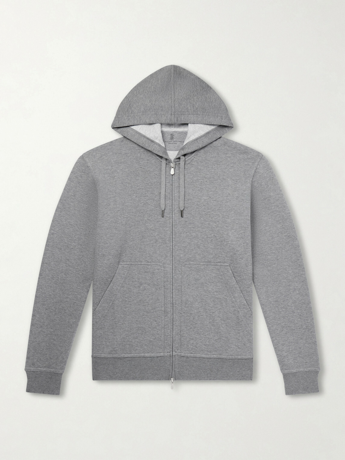Brunello Cucinelli - Cotton-Blend Jersey Zip-Up Hoodie - Gray