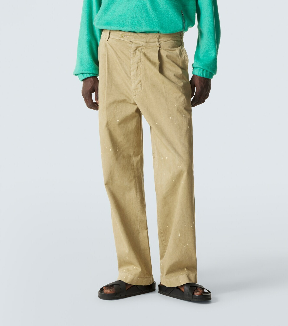 Auralee Distressed cotton chinos