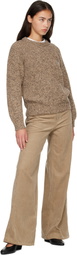 &Daughter Beige Rowan Rib Crew Sweater