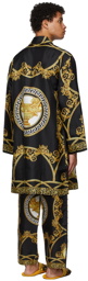 Versace Underwear Black Barocco Print Robe