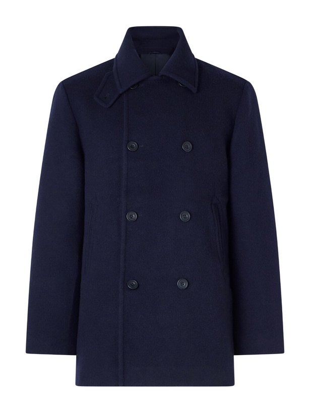 Photo: Anderson & Sheppard - Double-Breasted Wool and Cashmere Peacoat - Blue