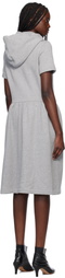Comme des Garçons Girl Gray Cotton Back Pile Midi Dress