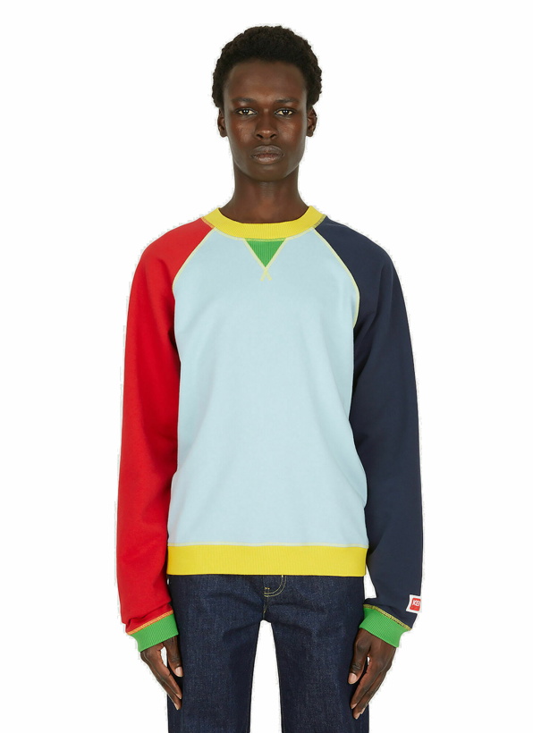 Photo: Colour Block Sweatshirt in Light Blue