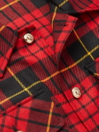 Alexander McQueen - Distressed Checked Wool-Flannel Overshirt - Red