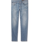 Dolce & Gabbana - Slim-Fit Distressed Stretch-Denim Jeans - Men - Light blue