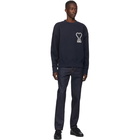 AMI Alexandre Mattiussi SSENSE Exclusive Navy Ami De Coeur Sweatshirt