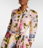 Carolina Herrera Floral linen and silk gown