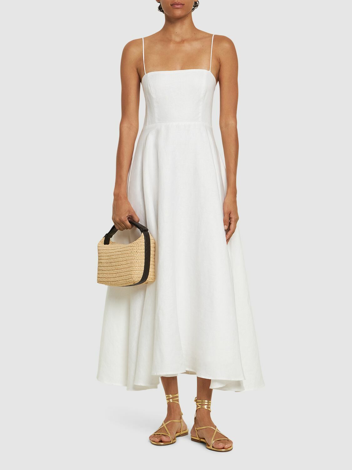REFORMATION Monette Linen Midi Dress Reformation