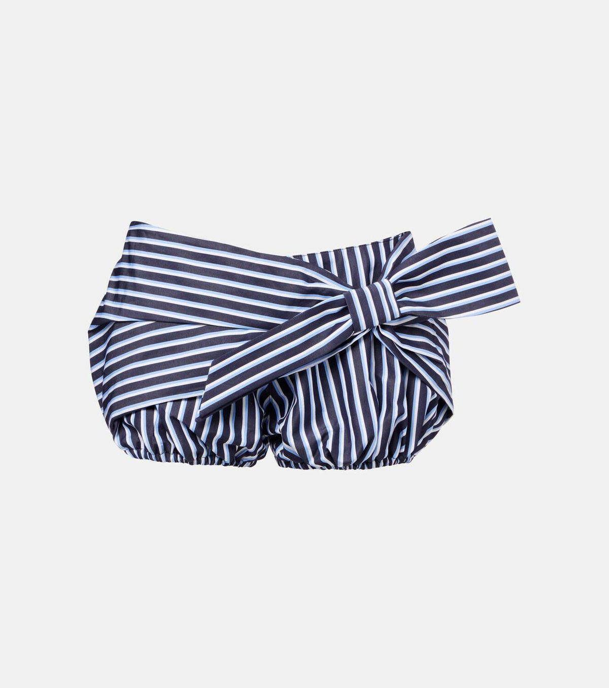 Rabanne Bow-detail striped cotton shorts
