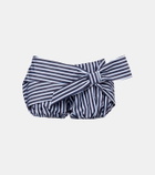 Rabanne Bow-detail striped cotton shorts
