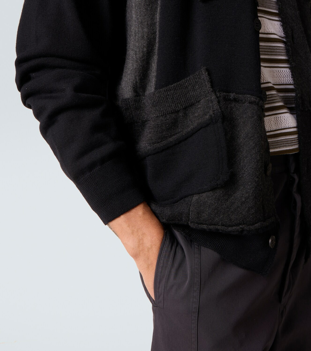 Comme des Garçons Homme Patchwork wool cardigan