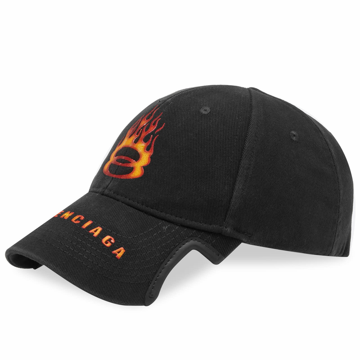 Balenciaga Men's Logo Cap in Black/Orange Balenciaga