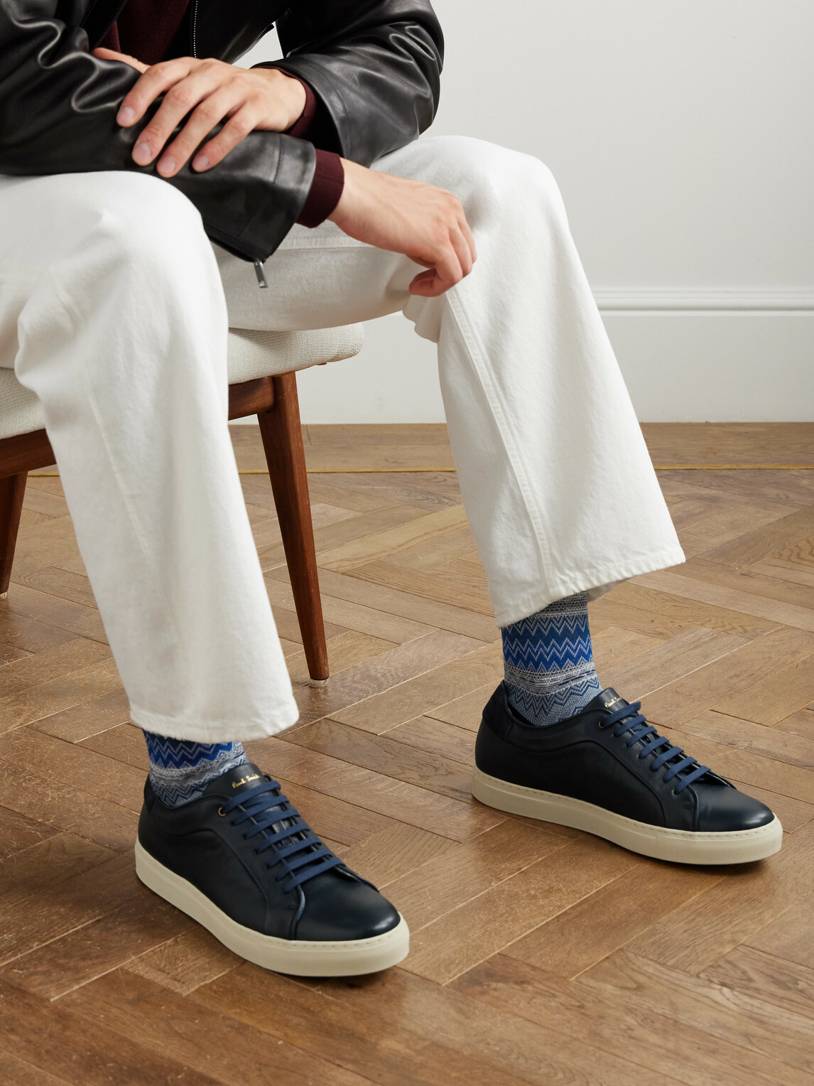 Paul Smith - Basso Suede-Trimmed Leather Sneakers - Blue