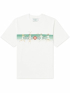 Casablanca - Logo-Print Striped Organic Cotton-Jersey T-Shirt - White