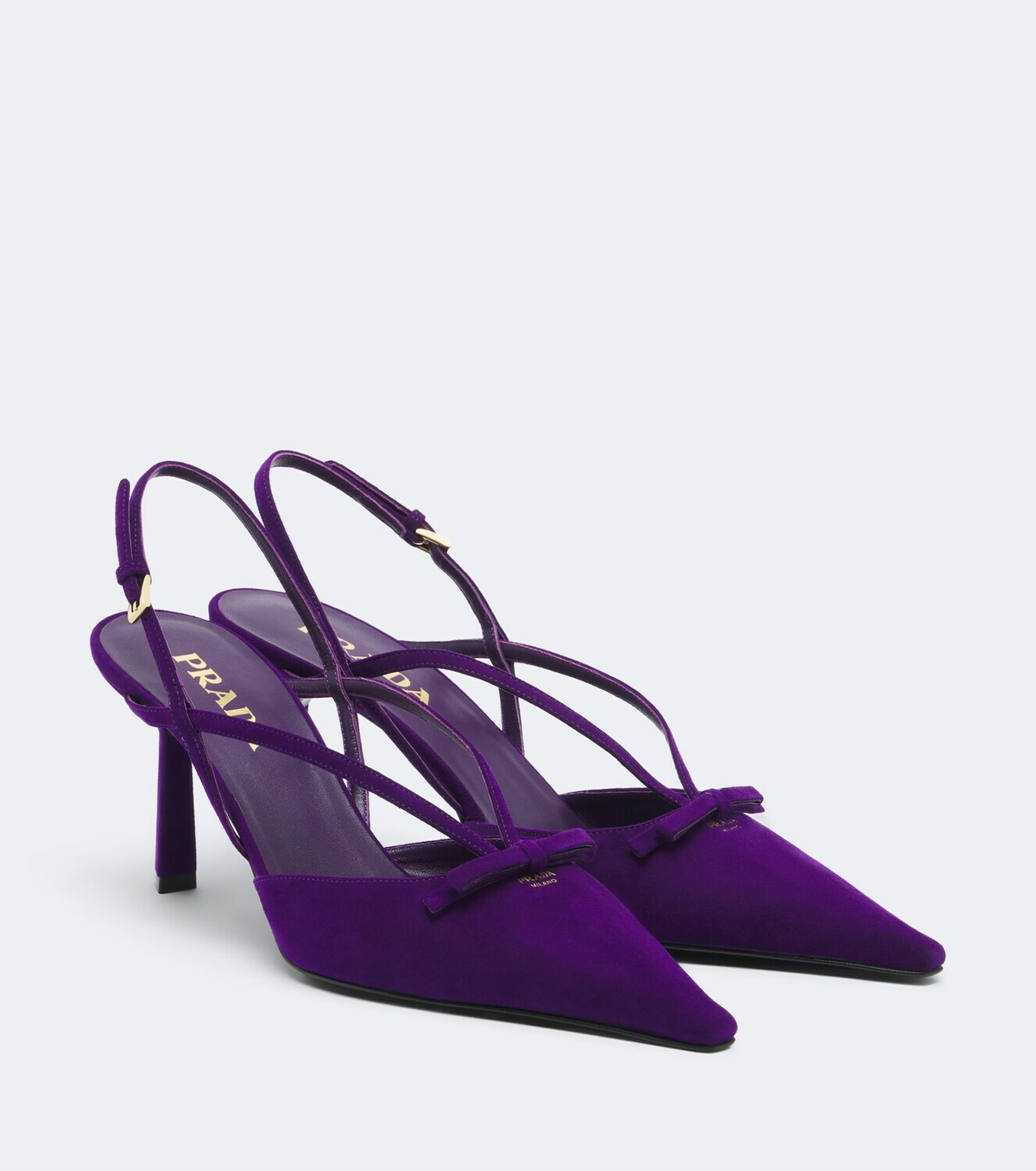 Prada Bow-detail suede slingback pumps