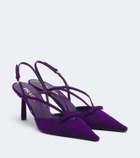 Prada Bow-detail suede slingback pumps