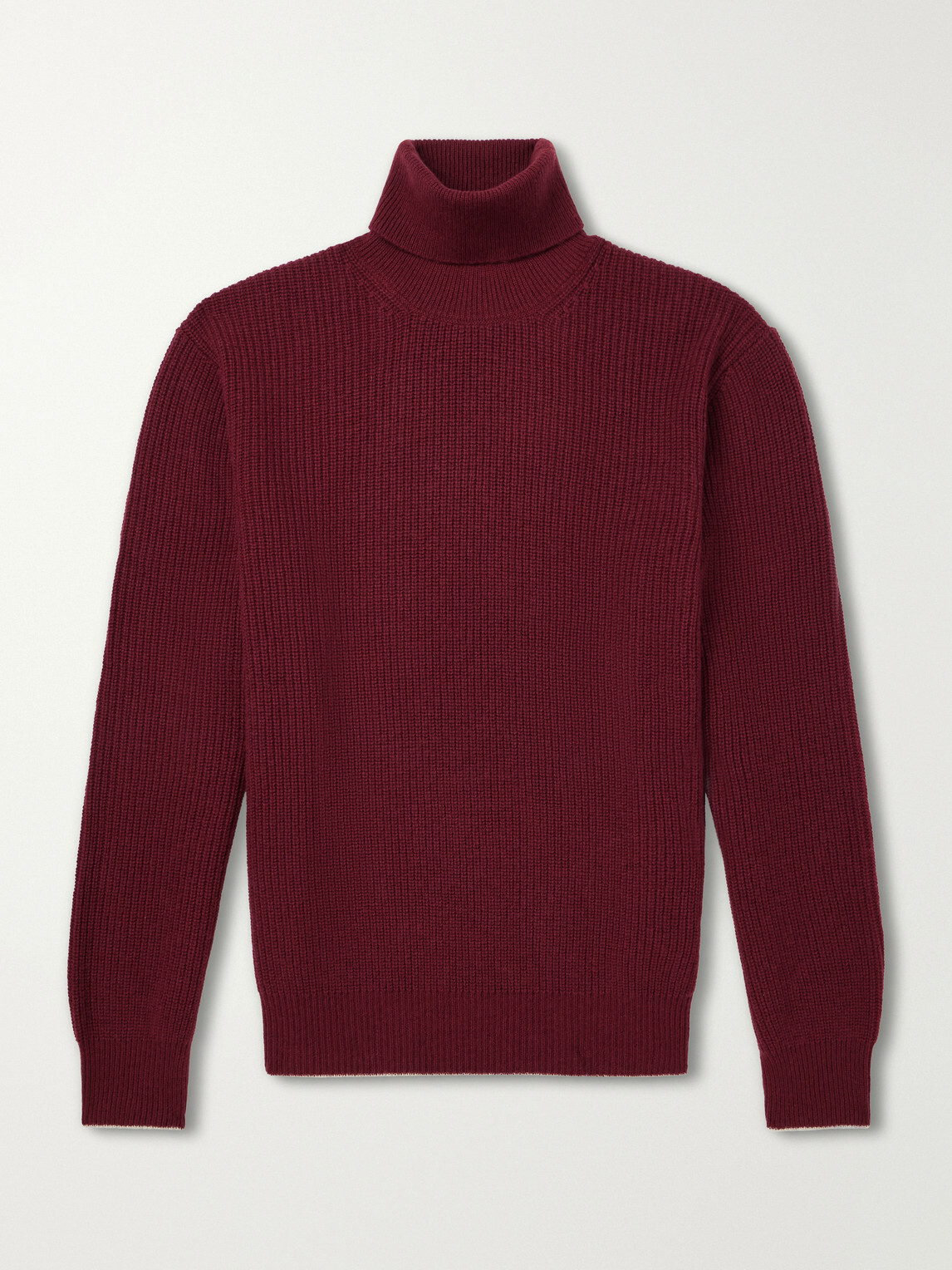 Canali - Wool and Cashmere-Blend Rollneck Sweater - Burgundy