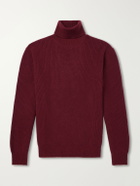 Canali - Wool and Cashmere-Blend Rollneck Sweater - Burgundy