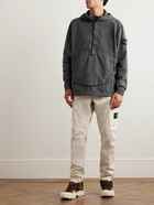 Stone Island - Logo-Appliquéd Cotton Half-Zip Shirt Jacket - Gray