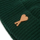 AMI Paris Men's Ami Merino Wool Beanie in Vert Sapin 