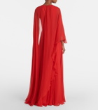 Givenchy Caped draped silk chiffon gown