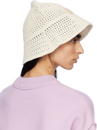 AMI Paris Off-White Knit 'AMI' Patch Bucket Hat
