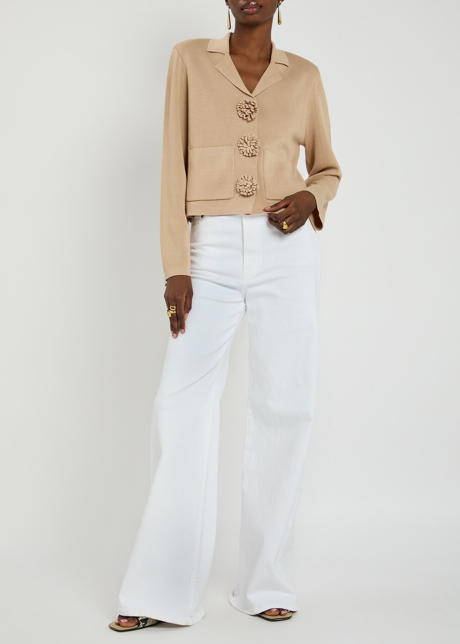 BY Malene Birger Rosa Fine-knit Cardigan Beige