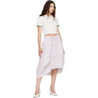 Vivienne Westwood White & Burgundy Aerodrome Midi Skirt