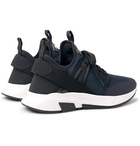 TOM FORD - Jago Neoprene, Suede and Mesh Sneakers - Blue