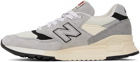 New Balance Gray & Beige Made in USA 998 Sneakers