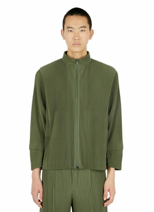 Photo: Pleats Zip Sweatshirt in Green