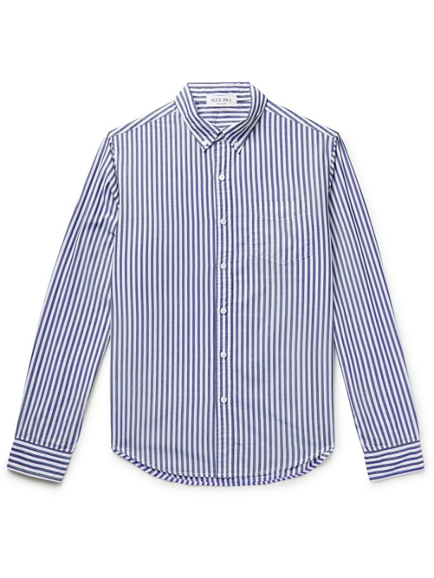Photo: ALEX MILL - Standard Button-Down Collar Striped BCI Cotton Shirt - Blue - M