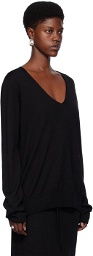 Lauren Manoogian Black V-Neck Sweater