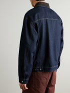 NN07 - Roy 1882 Corduroy-Trimmed Organic Denim Jacket - Blue