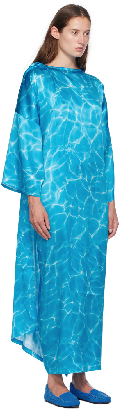 MARIE ADAM-LEENAERDT Blue Peignoir Maxi Dress