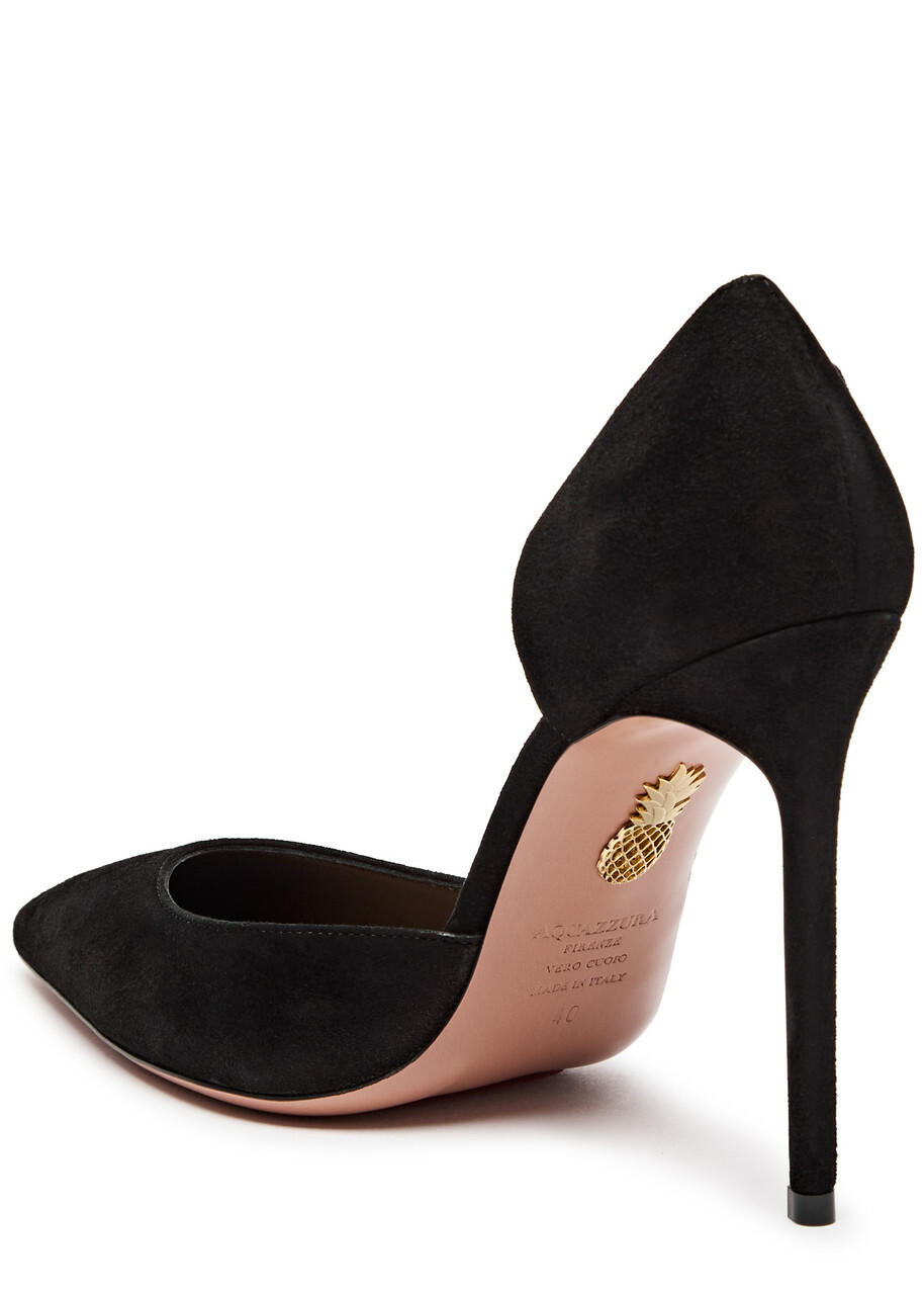 Aquazzura Very Bow Tie 105 Suede Pumps