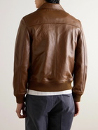 Officine Générale - Gianni Leather Bomber Jacket - Brown