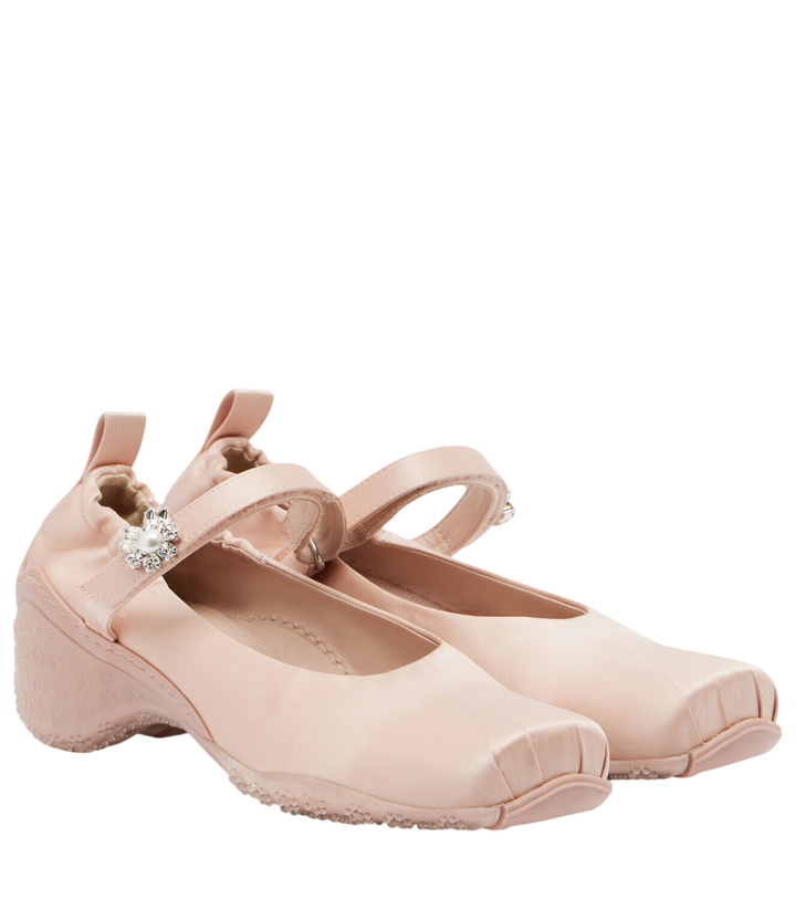 Photo: Simone Rocha Ballet Runner crystal-embellished satin pumps