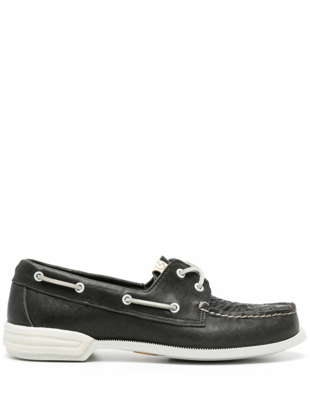 Photo: Visvim Blue Hockney Leather Boat Shoes