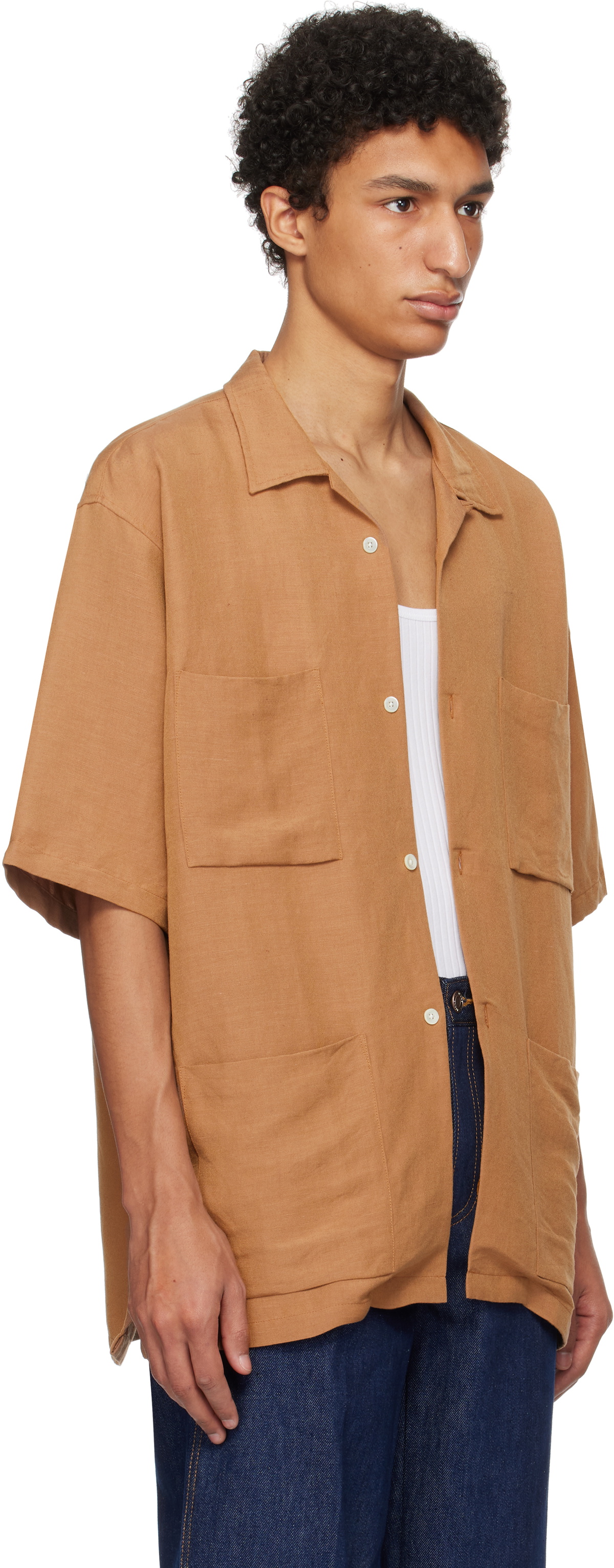 Pilgrim Surf + Supply Brown Amedeo Short Sleeve Shirt